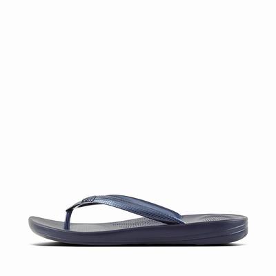 Fitflop Women's IQUSHION Ergonomic Flip Flops - Navy, WV7385061